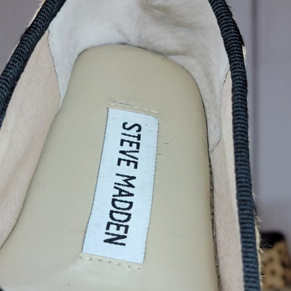 Steve Madden Alexia Leopard Cow Hair Platform Wedge Espadrille Women’s Size 5.5 - Picture 9 of 14